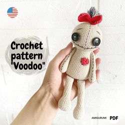 Amigurumi crochet pattern halloween monster voodoo doll PDF