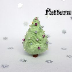 Crochet amigurumi christmas tree pattern, Christmas crochet little tree download