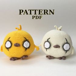 Zombie chick PDF crochet pattern, amigurumi crochet pattern