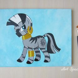 Original painting on canvas acrylic, Zecora, Zebra, stretched canvas, Gift for teenager, room decoration, baby gift, art