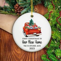 Our New Home Ornament, Personalized First Christmas In Our New Home Gift, 2023 First Home Gift