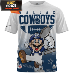 Dallas Cowboys X Super Mario Champions Cool Tshirt, Unique Cowboys Gift undefined Best Personalized Gift undefined Unique Gifts Idea