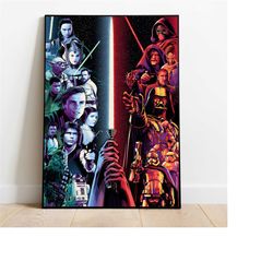 Star Wars All Character Poster, Star Wars Home Room Wall Art, Movie Home Decor, Home Gift