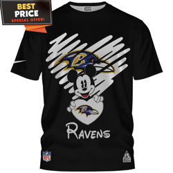 Baltimore Ravens Mickey Disney Love Heart Tshirt, Unique Baltimore Ravens Gifts undefined Best Personalized Gift undefined Unique Gifts Id