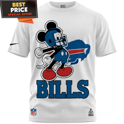 Buffalo Bills Mickey Play Nfl White Tshirt, Unique Buffalo Bills Gifts undefined Best Personalized Gift undefined Unique Gifts Idea