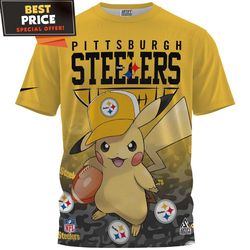 Pittsburgh Steelers X Pikachu Pokemon Fullprinted Tshirt, Unique Steeler Gifts undefined Best Personalized Gift undefined Unique Gifts Ide