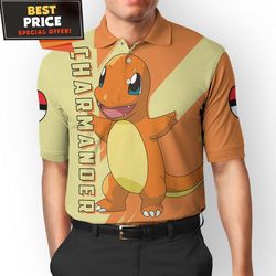 Pokemon Charmander Polo Shirt, Unique Pokemon Gifts For Fans undefined Best Personalized Gift undefined Unique Gifts Idea