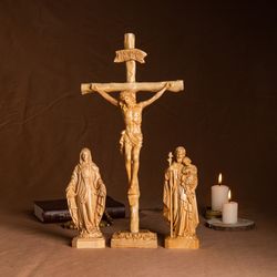 Catholic Home Altar For Family Set 1, Religious Catholic Statue, Wooden Religious Gifts,housewarming Gift,new Home Gift