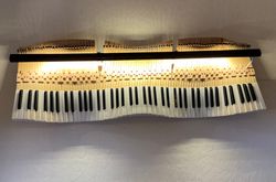 Piano Keys Lighting Wall Decor Musical Wave made from an old piano