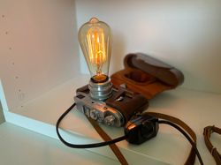 Vintage Camera Lamp, Edison lamp, desk lamp, wall sconce