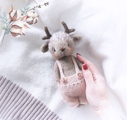Deer Animal Doll with clothes, Woodland Decorative Toy, Cute Gift for Teenage girls, Soft animal Doll for Nursery