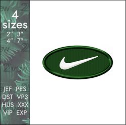 Nike Embroidery Design, oval emblem swoosh patch logo, 4 sizes