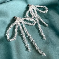 Bow bead-embellished Earrings