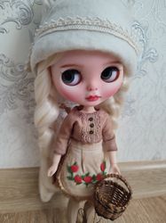 Blythe Doll Custom Cinderella OOAK TBL Long Hair Princess Doll Gift for Girl