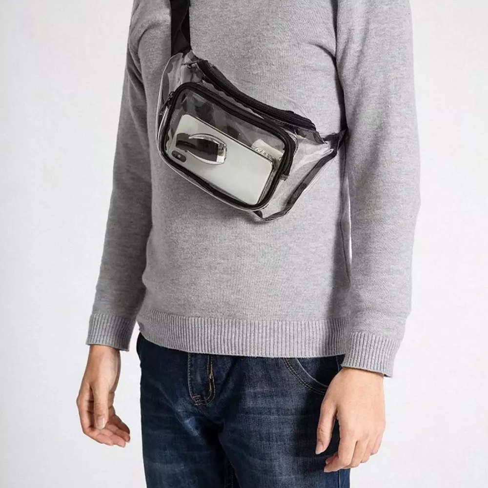 Clear Plastic Fanny Bag With Two Pockets 2