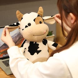 cute cozy cow stuffed animal – fluffy hugging plush toy, perfect gift for all ages