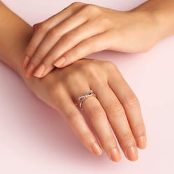 sparkling rose gold bow ring