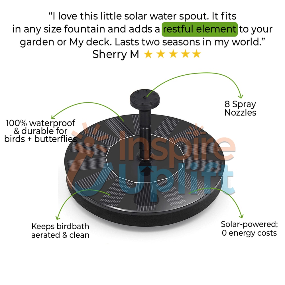 Solar Water Fountain For Garden EcoFriendly Outdoor SolarPowered Fountain Gift For Garden Lovers G 1