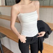 Women BuiltIn Bra Camisole Top Spaghetti Strap Summer Tank Slim Fit Casual Solid Color Tops 0