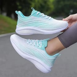 women casual running sneakers, summer fashion anti-slip mesh breathable athletic shoes for tennis & hiking