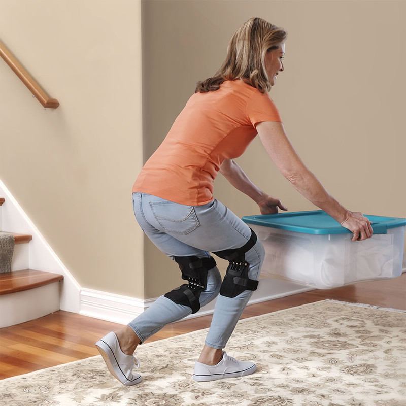 Springloaded knee brace for arthritis relief