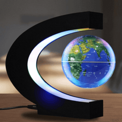 Magnetic Levitation Floating World Map Globe with LED Light, Gifts for Boys and Girls, Perfect for Desk Decoration