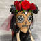 Halloween doll . Sugar skull doll . Handmade  rag doll .