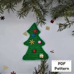 Christmas tree coaster knitting pattern, Easy Christmas knitting pattern for beginners, Garter stitch knitting pattern
