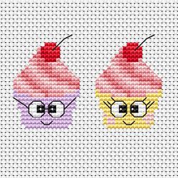 Cupcake mini cross stitch pattern