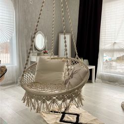 Macrame Swing, Hammock chair, Garden chair, Boho styl, hammock chair, Hanging chair, Terrace hammock, Bedroom swing