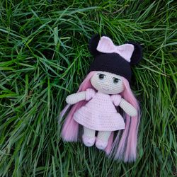 Crochet doll pattern, minnie doll outfit