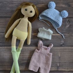 Knit clothes pattern for doll amigurumi Eng PDF