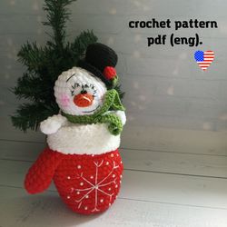 SNOWMAN Christmas crochet pattern- Amigurumi plush toy PDF