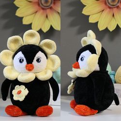 Crochet pattern cute flower penguin amigurumi Eng PDF