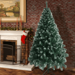 Artificial Christmas Tree, Green & White Fir with Sturdy Base, Lifelike Holiday Home Decor