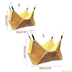 double layer pet hammock: winter warm hanging nest for small pets