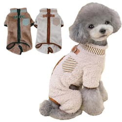 winter pet dog jacket: soft warm jumpsuit with zipper for small dogs