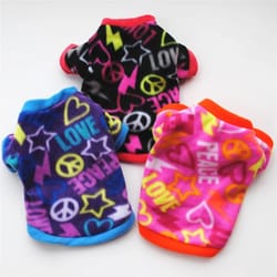 cute skull print pet dog clothes: winter fleece coat for small dogs