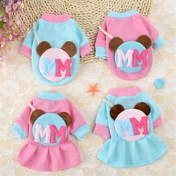 winter cartoon dog coat | cute pet clothes for dogs | cotton dress for pets