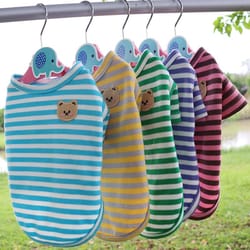 summer striped dog shirt: comfortable cotton casual pet vest