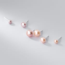 inzatt ins 925 sterling silver freshwater pearl stud earrings - women's fine minimalist jewelry