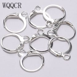 wholesale 50 pcs genuine 925 sterling silver korean diy 12mm hoop earrings for women - fashion jewelry findings