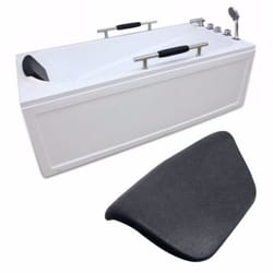 luxury black spa bath pillow pu bathtub headrest, waterproof bath cushion, soft bathtub pillow for neck & head support