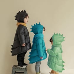 winter autumn kids dinosaur parka down coat jacket windproof thicken children warm down snowsuit toddler girl boy parkas outerwe
