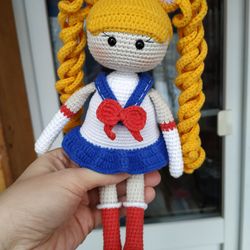 Crochet Sailor Moon pattern, crochet anime doll pattern Eng PDF