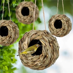 outdoor decorative weaved hanging parrot nest houses, new birds nest bird cage grass egg cage bird house