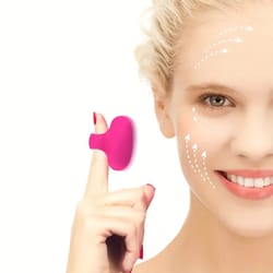 portable usb charging waterproof face eyes massager, pocket mini ring face and eye massager for facial skin care