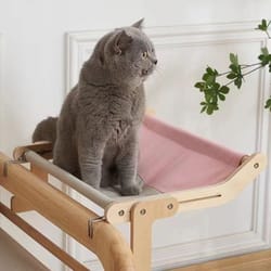 portable cat suspension hammock, comfortable, detachable sunroom seat & climbing frame, easy-to-wash pet bed