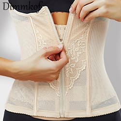 women tummy control shapewear with double buckles, breathable mesh for hourglass shape
