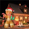 Christmas Inflatables Gingerbread Man 8FT Outdoor Xmas Yard Decorations Gift Pack With LED Lights F